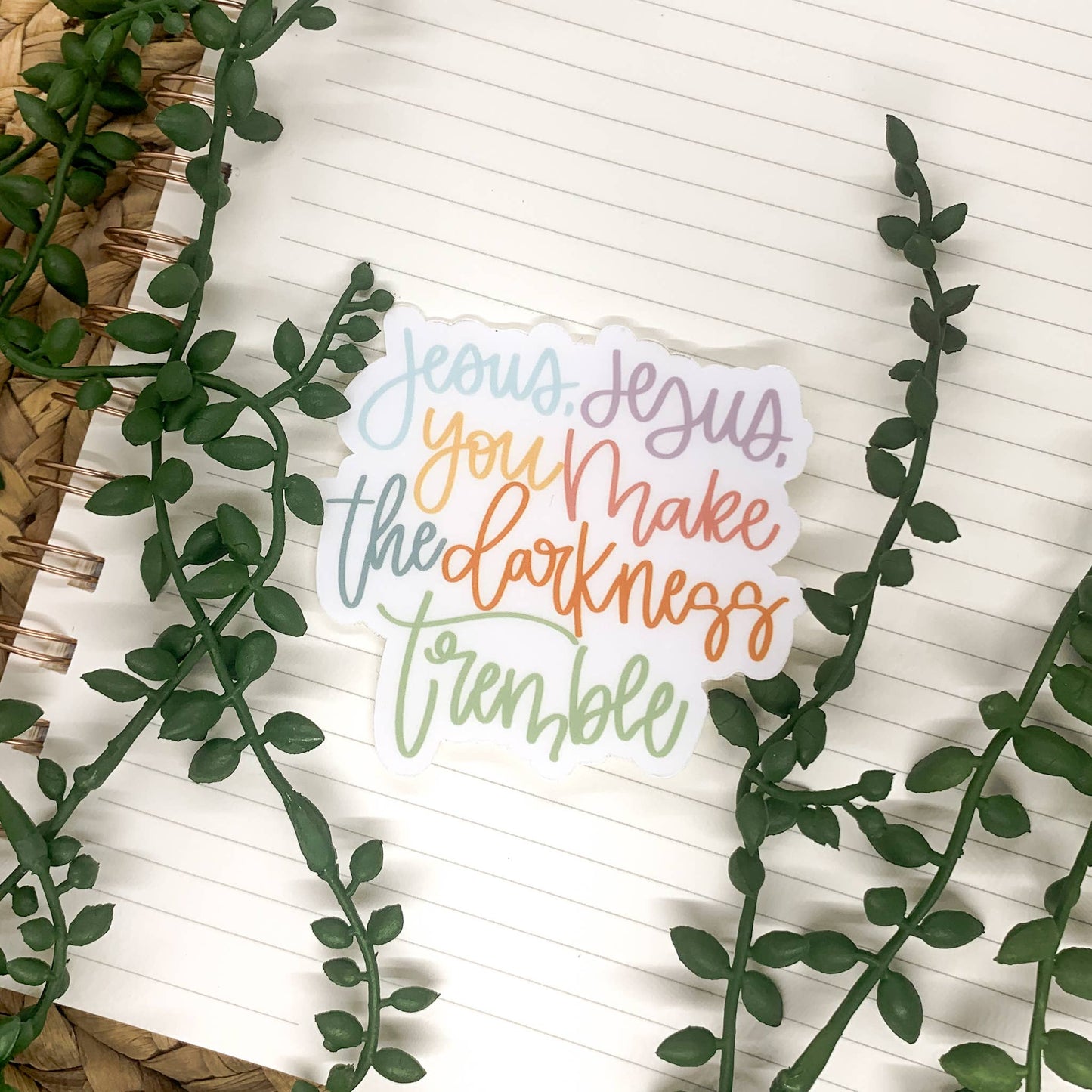 Jesus You Make The Darkness Tremble | Vinyl Sticker - 3x3 in.