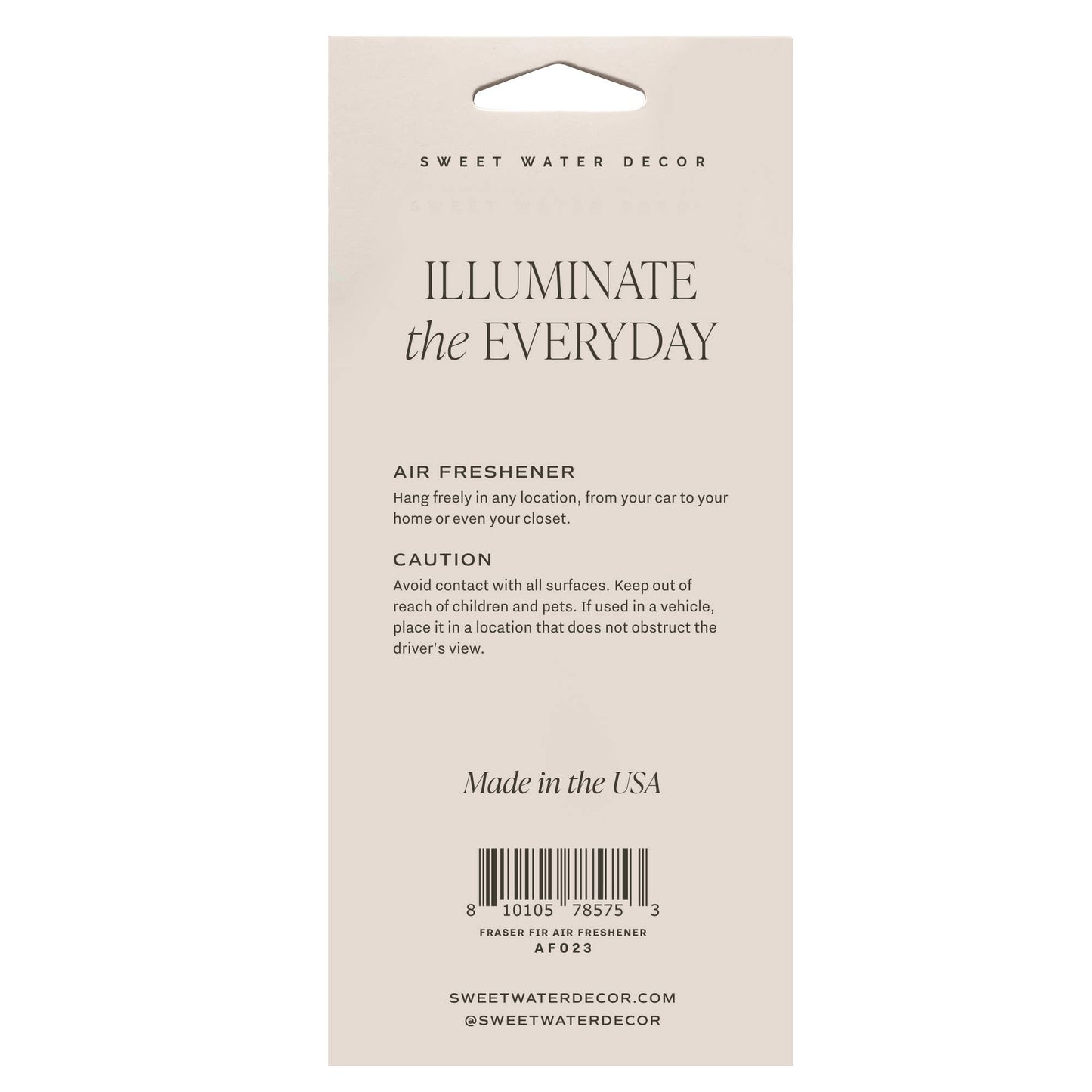 Fraser Fir Hanging Air Freshener | Non- Toxic