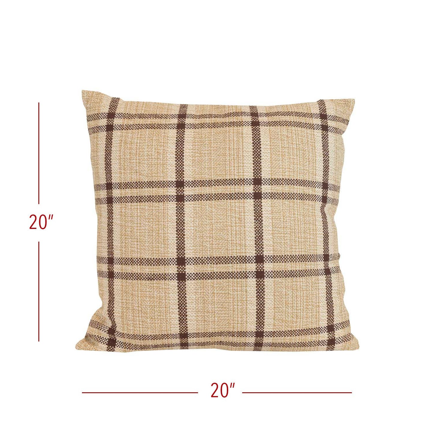 Mel 20x20 Woven Plaid Filled Throw Pillow Fall Decor