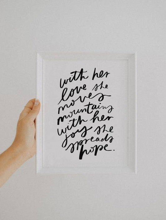 8x10 "With Her Love She Moves" Print