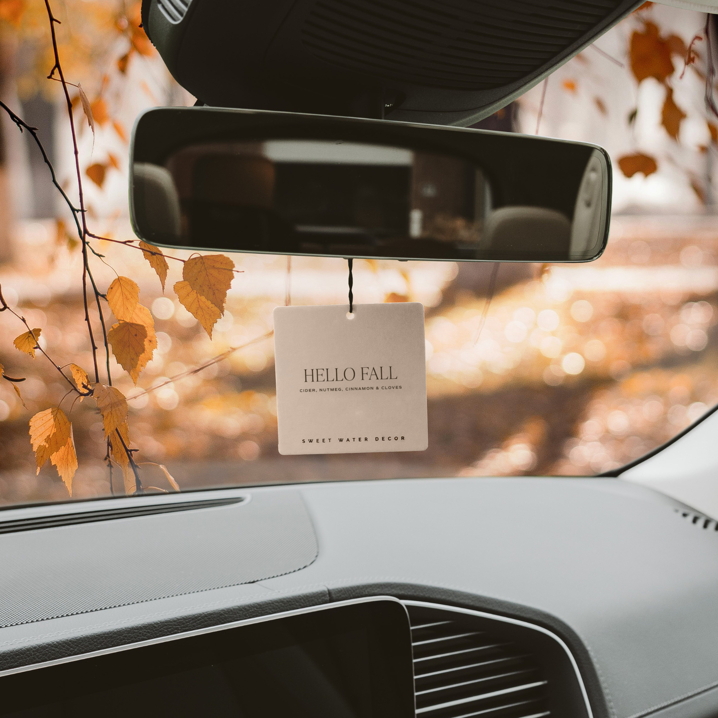 "Hello Fall" Hanging Car Air Freshener