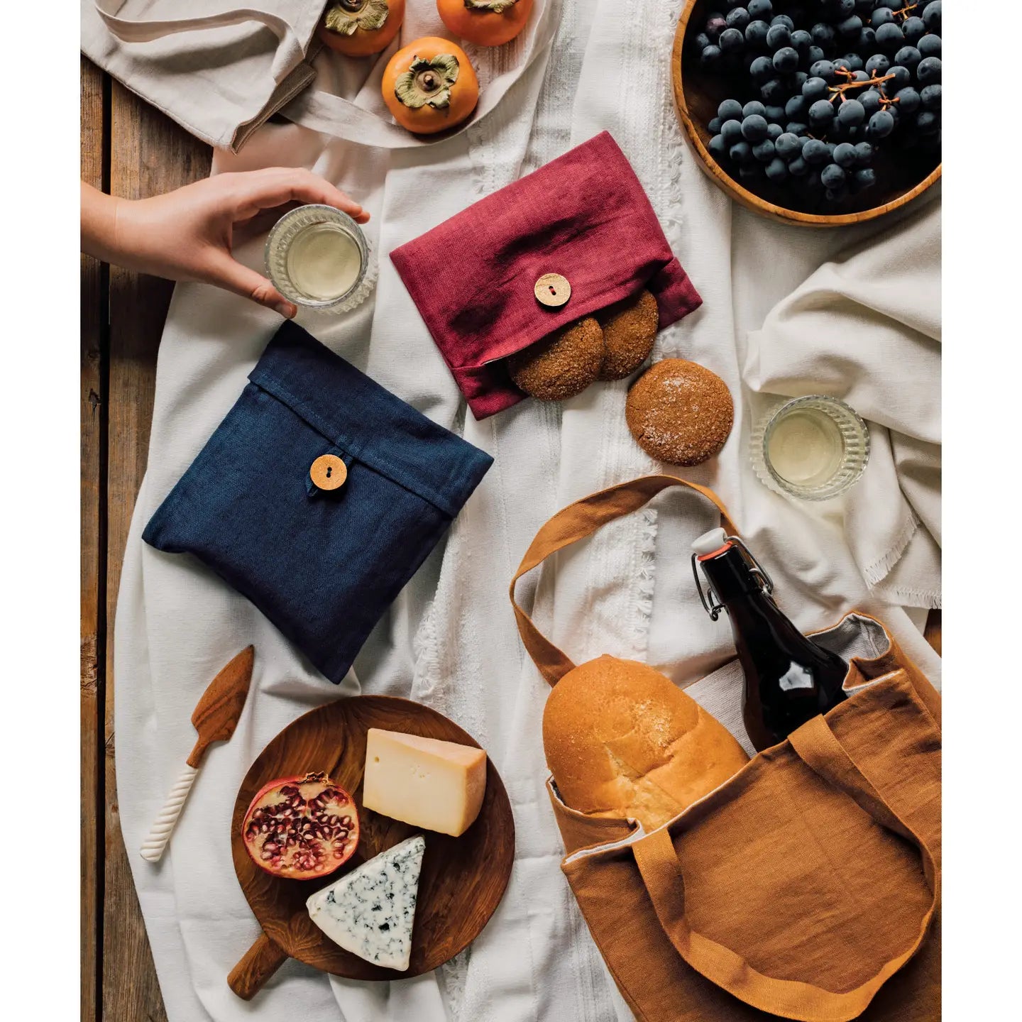 Nourish Midnight Blue Gray Snack Bag | Set of 2