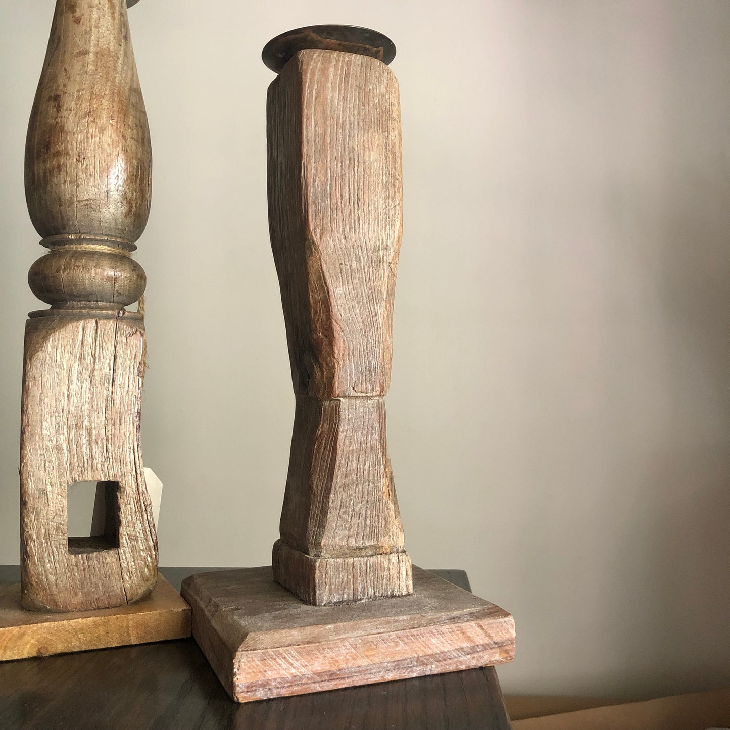 Vintage Wooden Candle Stick Holder