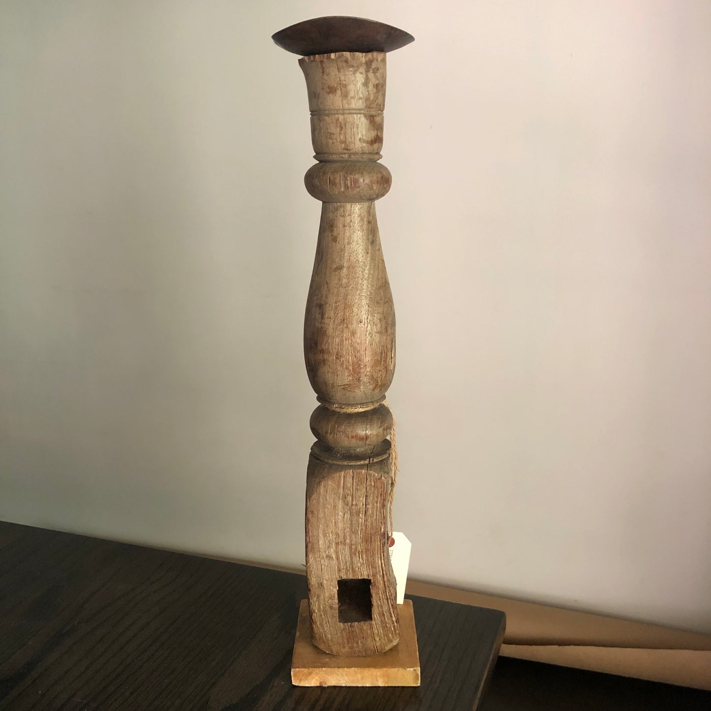 Vintage Wooden Candle Stick Holder