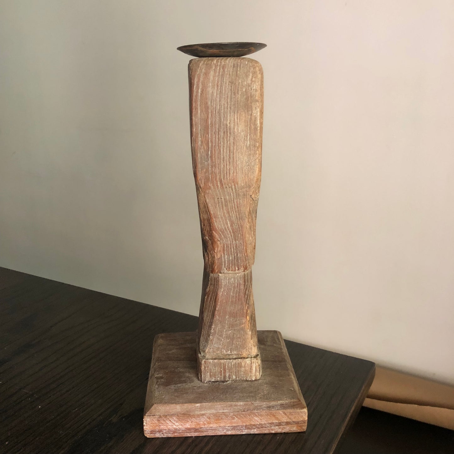 Vintage Wooden Candle Stick Holder