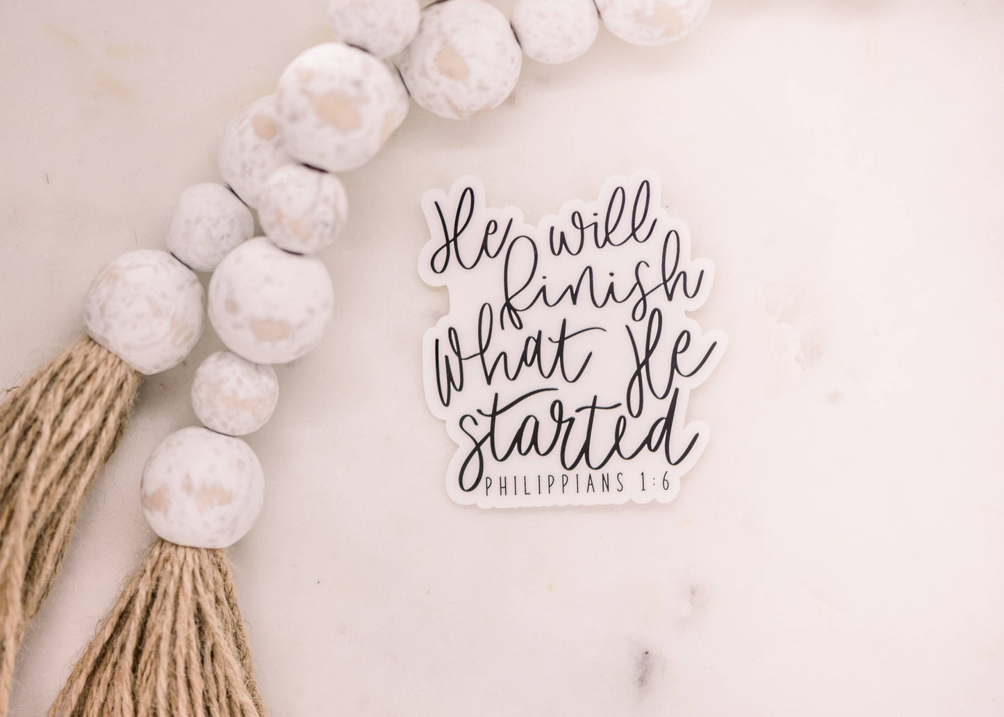 He will Finish what Christian | Vinyl Sticker - 3x3 in