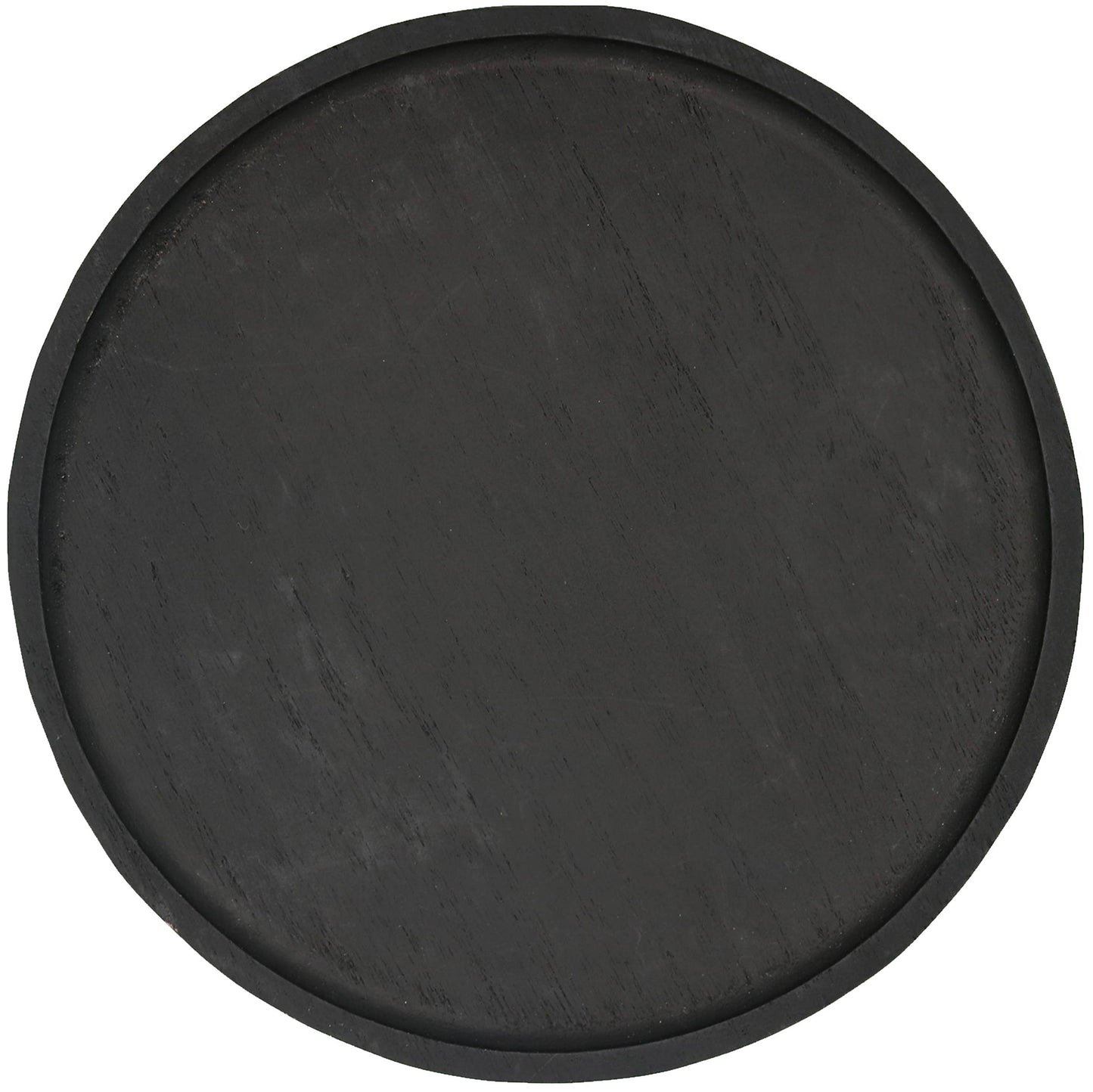 10" Black Round Wood Tray