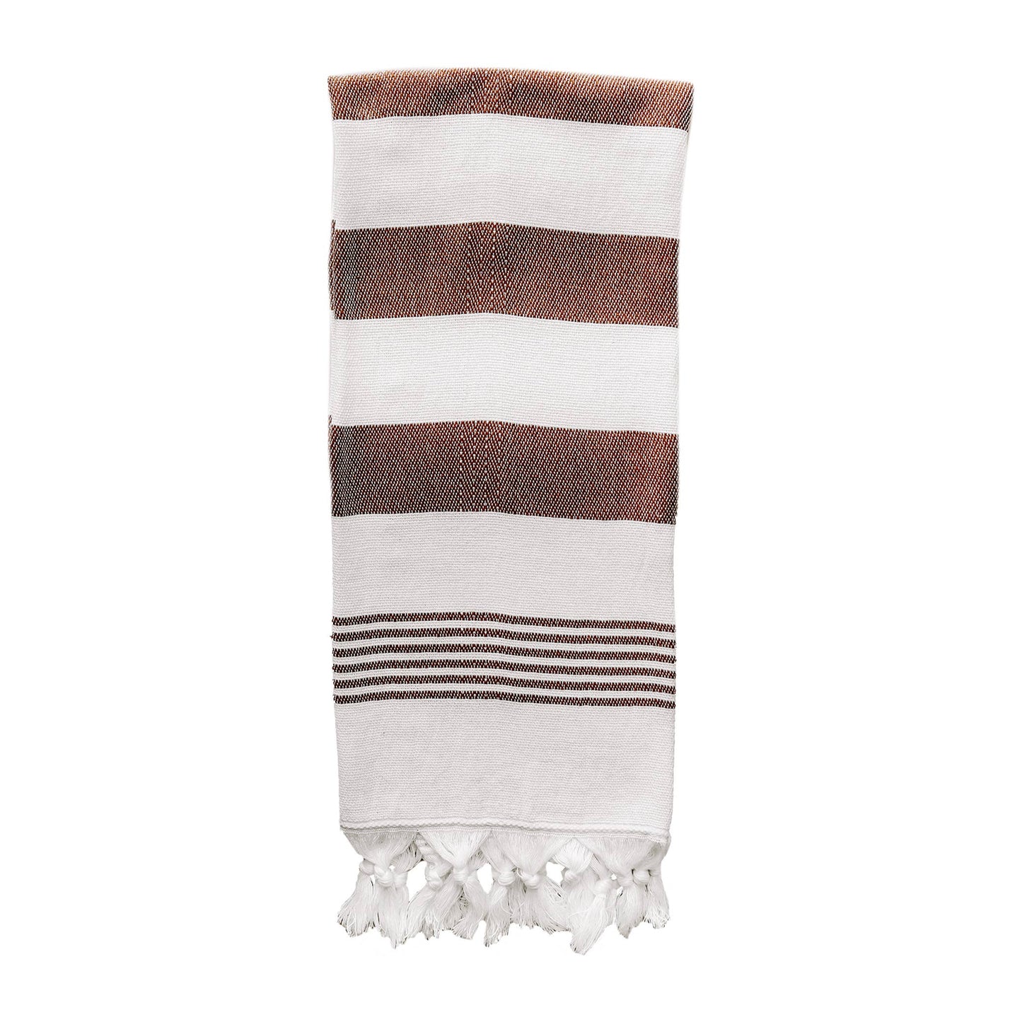 Oversized Turkish Cotton Hand Towel | Neutral Multi-stripe