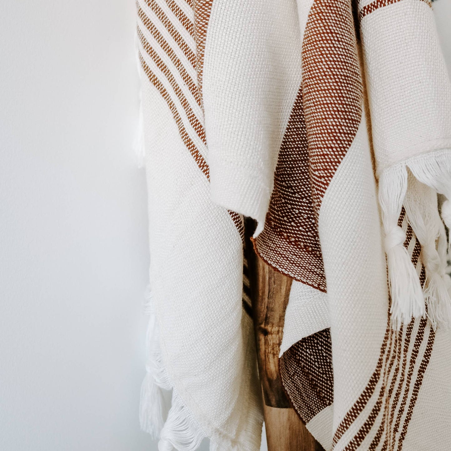 Oversized Turkish Cotton Hand Towel | Neutral Multi-stripe