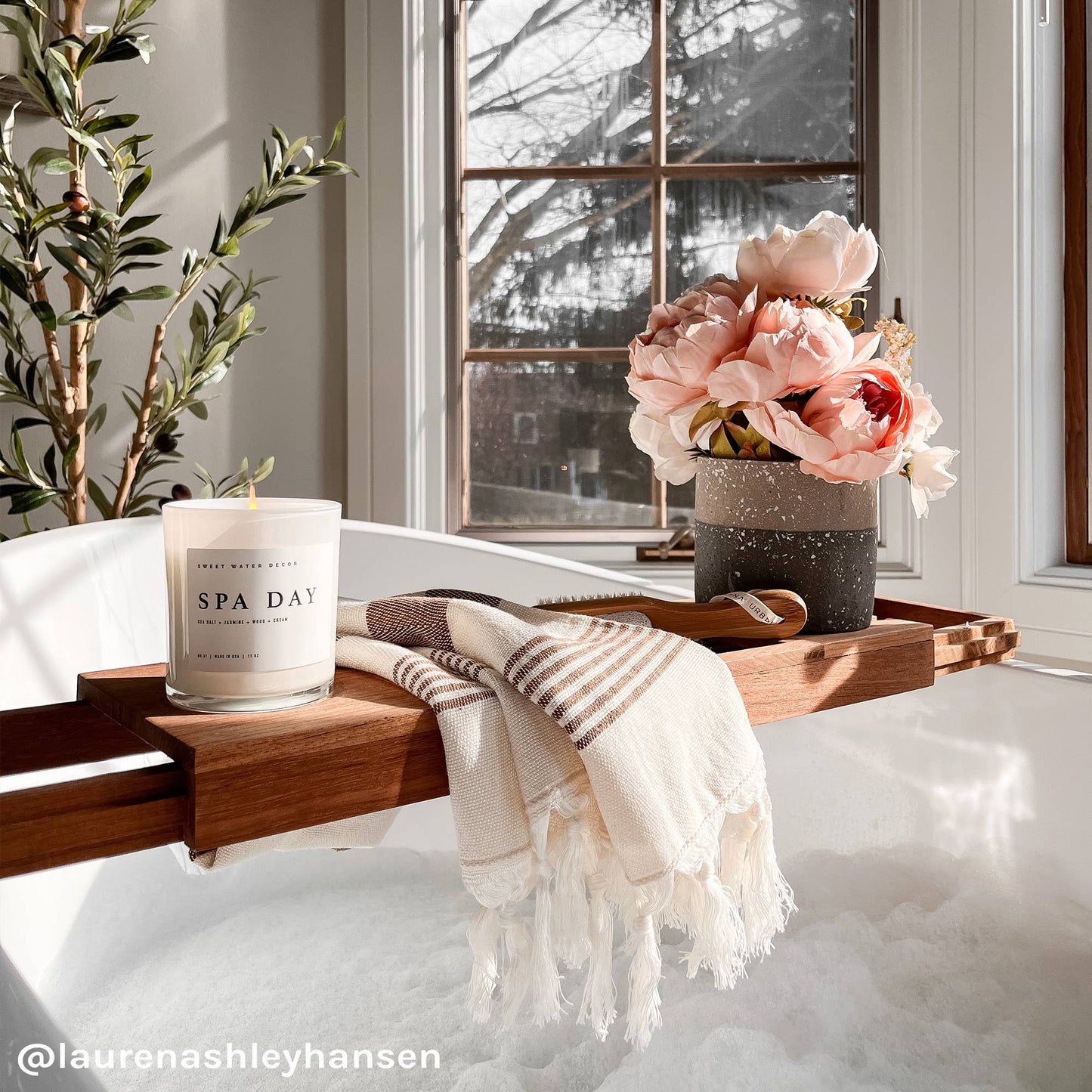 Oversized Turkish Cotton Hand Towel | Neutral Multi-stripe