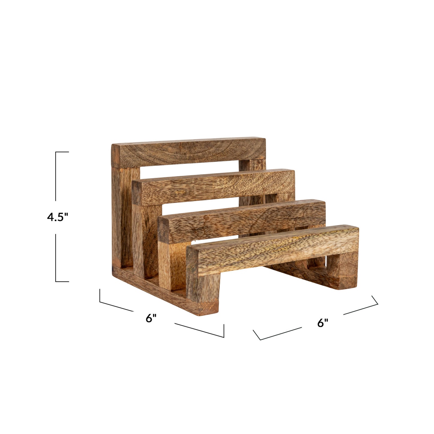 Natural Mango Wood Stand w/ 3 Sections
