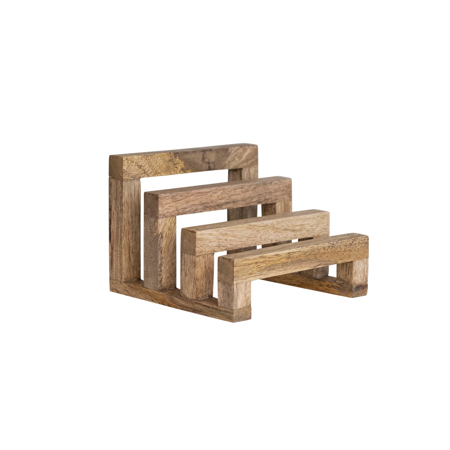 Natural Mango Wood Stand w/ 3 Sections