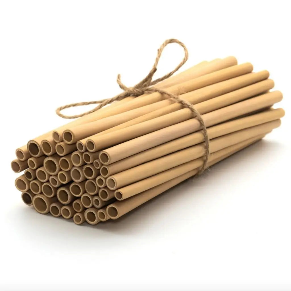 The Remain Co. Branded - Zero Waste Bamboo Drinking Straws - Reusable | Set of 2