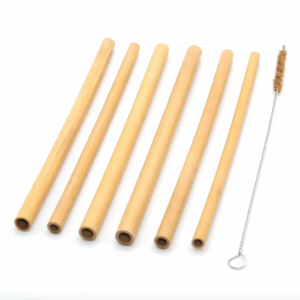 The Remain Co. Branded - Zero Waste Bamboo Drinking Straws - Reusable | Set of 2