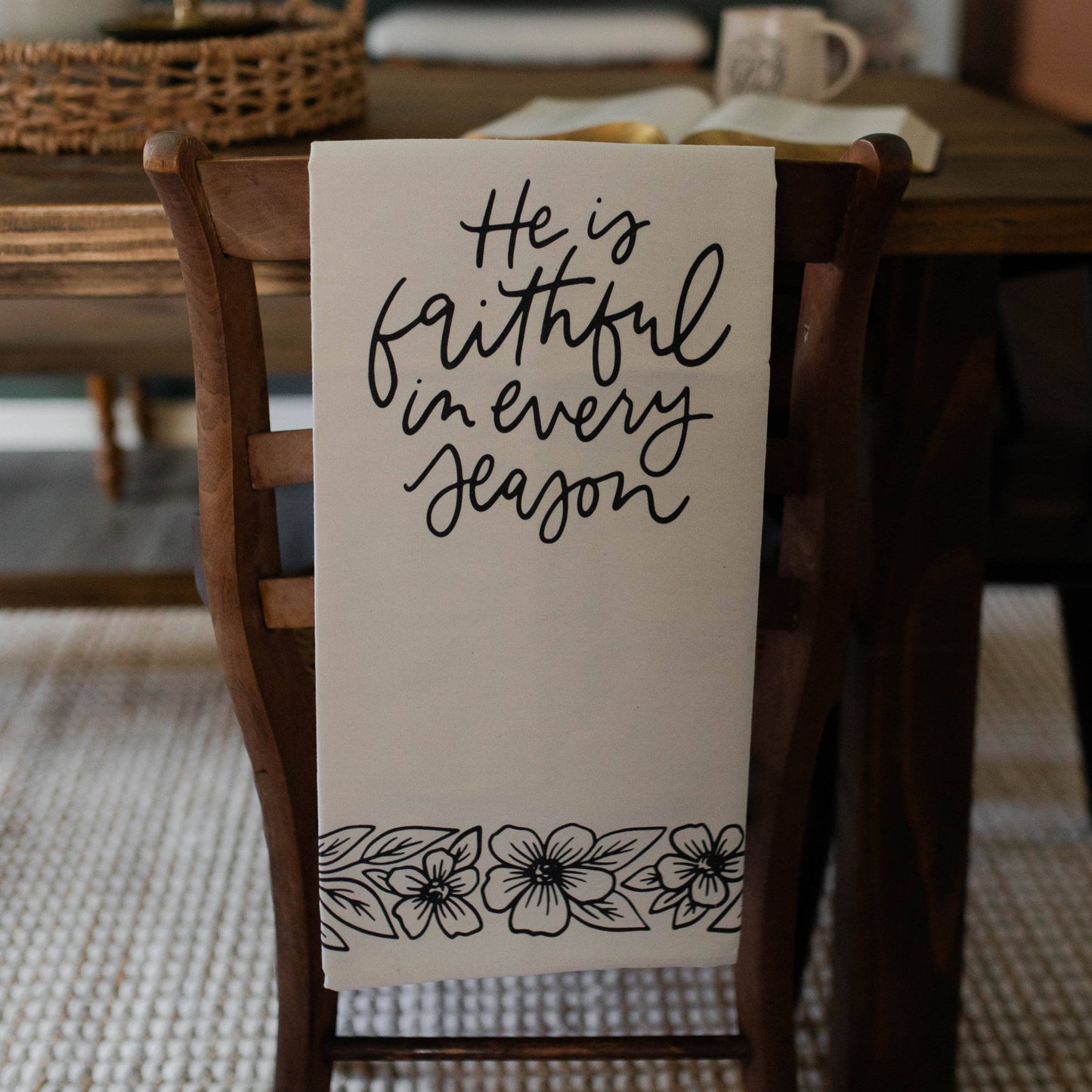 Faithful In Every Season Tea Towel | Large