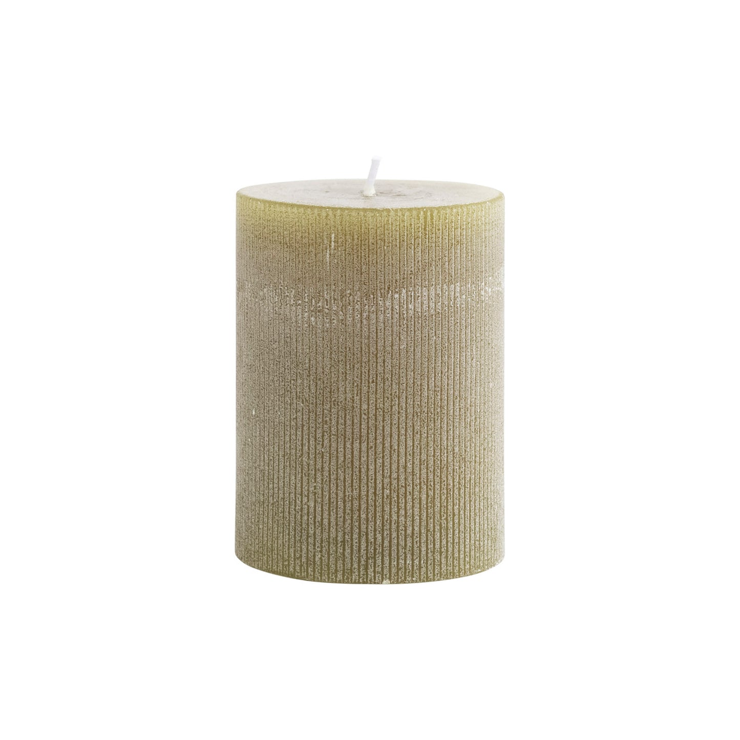 Olive - Unscented Pleated Pillar Candle